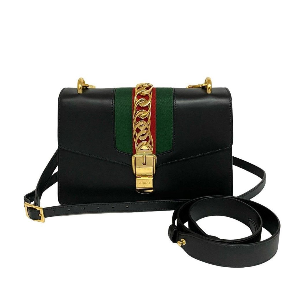 Gucci Shoulder Bag Leather Black